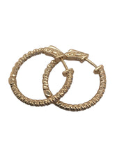 Contemporary Diamond 1.0Ctw Hoop Earrings 14K Yellow Gold