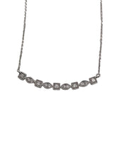 Contemporary Diamond Bar Necklace 14K White Gold