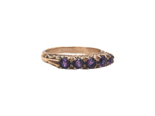 Victorian 5 Stone Amethyst Band 9K Rose Gold