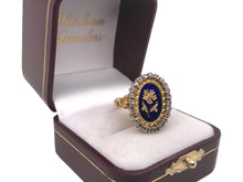 Vintage Enamel Rose Cut Flower Ring 18K Yellow & White Gold