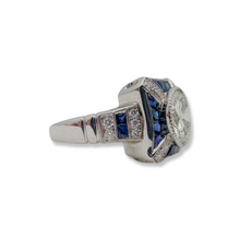 CONTEMPORARY 2.32CT DIAMOND AND SAPPHIRE RING