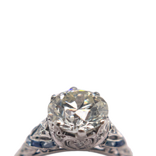 ART DECO 2.52CT DIAMOND AND SAPPHIRE RING