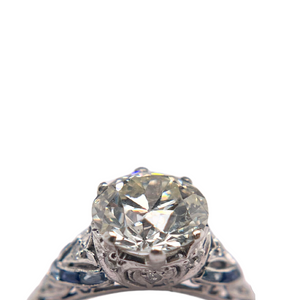 ART DECO 2.52CT DIAMOND AND SAPPHIRE RING