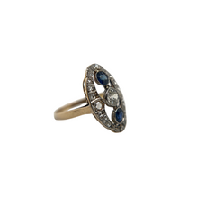 ART DECO DIAMOND AND SAPPHIRE PLATINUM RING