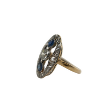 ART DECO DIAMOND AND SAPPHIRE PLATINUM RING