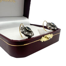 VICTORIAN ROSE CUT DIAMOND AND SAPPHIRE EARRINGS