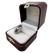 ART DECO DIAMOND AND SAPPHIRE PLATINUM RING