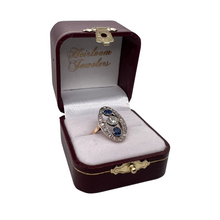 ART DECO DIAMOND AND SAPPHIRE PLATINUM RING
