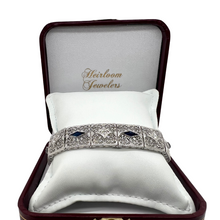 ART DECO DIAMOND AND SAPPHIRE FILIGREE BRACELET