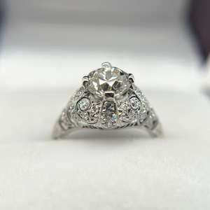 EDWARDIAN 1.34 PLATINUM DIAMOND RING
