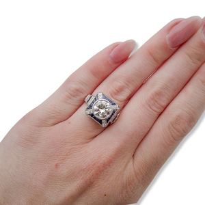 CONTEMPORARY 2.32CT DIAMOND AND SAPPHIRE RING