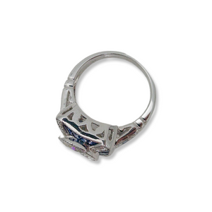 CONTEMPORARY 2.32CT DIAMOND AND SAPPHIRE RING