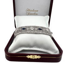 ART DECO DIAMOND AND SAPPHIRE FILIGREE BRACELET