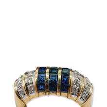 RETRO 18K DIAMOND AND SAPPHIRE RING