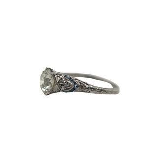 ART DECO 2.52CT DIAMOND AND SAPPHIRE RING