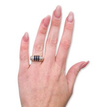RETRO 18K DIAMOND AND SAPPHIRE RING