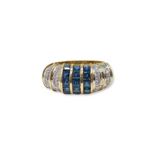 RETRO 18K DIAMOND AND SAPPHIRE RING