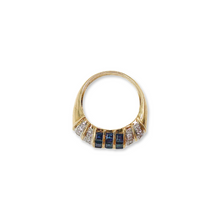 RETRO 18K DIAMOND AND SAPPHIRE RING