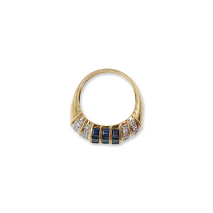 RETRO 18K DIAMOND AND SAPPHIRE RING