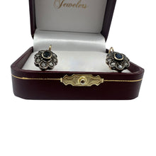 VICTORIAN ROSE CUT DIAMOND AND SAPPHIRE EARRINGS
