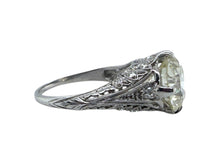GIA Certified 3.01 Carat Old European Cut Platinum Engagement Ring