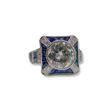 CONTEMPORARY 2.32CT DIAMOND AND SAPPHIRE RING