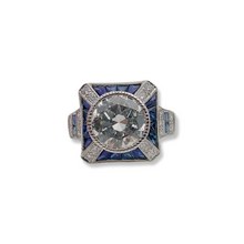CONTEMPORARY 2.32CT DIAMOND AND SAPPHIRE RING