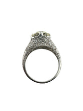 GIA Certified 3.01 Carat Old European Cut Platinum Engagement Ring
