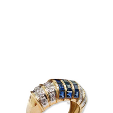 RETRO 18K DIAMOND AND SAPPHIRE RING