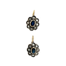VICTORIAN ROSE CUT DIAMOND AND SAPPHIRE EARRINGS