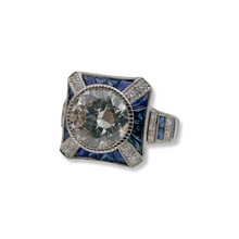 CONTEMPORARY 2.32CT DIAMOND AND SAPPHIRE RING