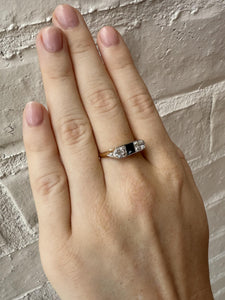 Vintage Sapphire & Diamond Cocktail 18K Yellow Gold