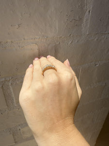 Vintage Estate Marquise Diamond Band 18K Yellow Gold
