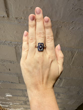 Art Deco Style Reproduction Diamond & Sapphire Cocktail Ring
