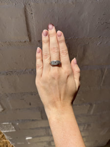 Vintage Art Deco Three Stone Old European Cut Diamond Ring