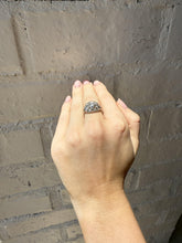 Vintage Art Deco Era Diamond & Sapphire Platinum Cocktail Ring
