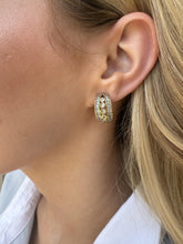 Diamond French Back Estate Earrings 14K Yellow Gold