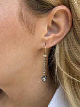 Vintage Art Deco Diamond & Sapphire Dangle Earrings