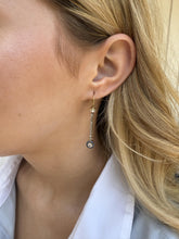 Vintage Art Deco Diamond & Sapphire Dangle Earrings