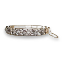 ART DECO 14K DIAMOND FILIGREE BANGLE