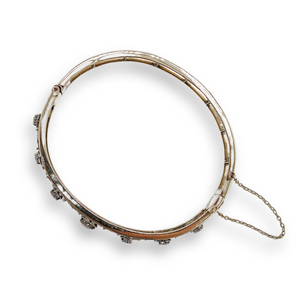 ART DECO 14K DIAMOND FILIGREE BANGLE