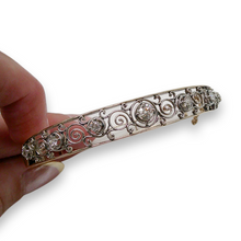 ART DECO 14K DIAMOND FILIGREE BANGLE
