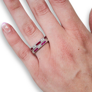 CONTEMPORARY RUBY AND DIAMOND BAND