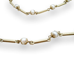 RETRO PEARL AND 18K GOLD NECKLACE