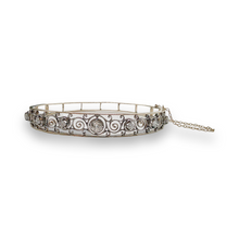 ART DECO 14K DIAMOND FILIGREE BANGLE
