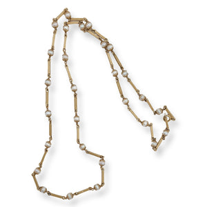 RETRO PEARL AND 18K GOLD NECKLACE