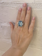 Vintage 17.5 Carat Santa Maria Aquamarine & Diamond Cocktail Ring