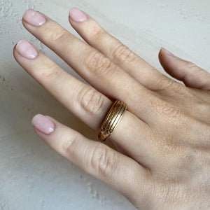 Heavy Vintage Gold Band Style Ring