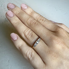 Dainty Vintage Diamond Band 18K Yellow Gold & Platinum