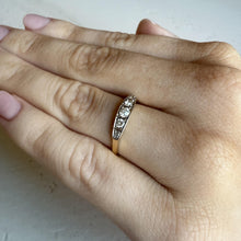 Dainty Vintage Diamond Band 18K Yellow Gold & Platinum